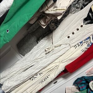 Cream Sleeveless Button-Down jumpsuit Wide Leg ASIS